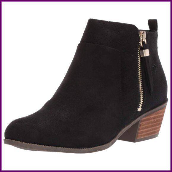 Women's Ankle Boots Microfiber Almond Toe Zip Closure Comfort Insole